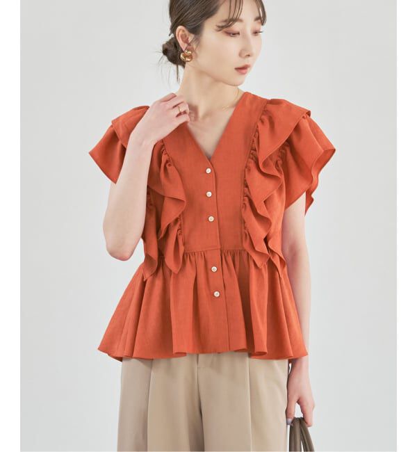 NOBLE「ウォーターエッジフリルブラウス」|シャツ・ブラウス|