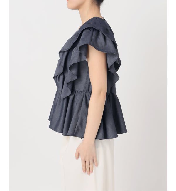 NOBLE「ウォーターエッジフリルブラウス」|シャツ・ブラウス|