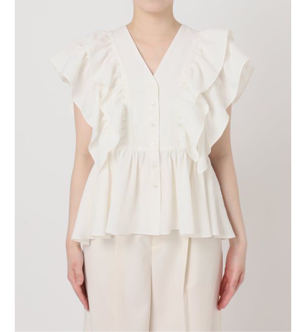 NOBLE「ウォーターエッジフリルブラウス」|シャツ・ブラウス|