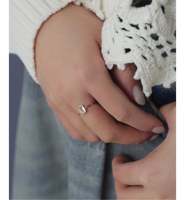 Lilas by Spick&Span「ホワイトトパーズバケットリング K10」|リング|