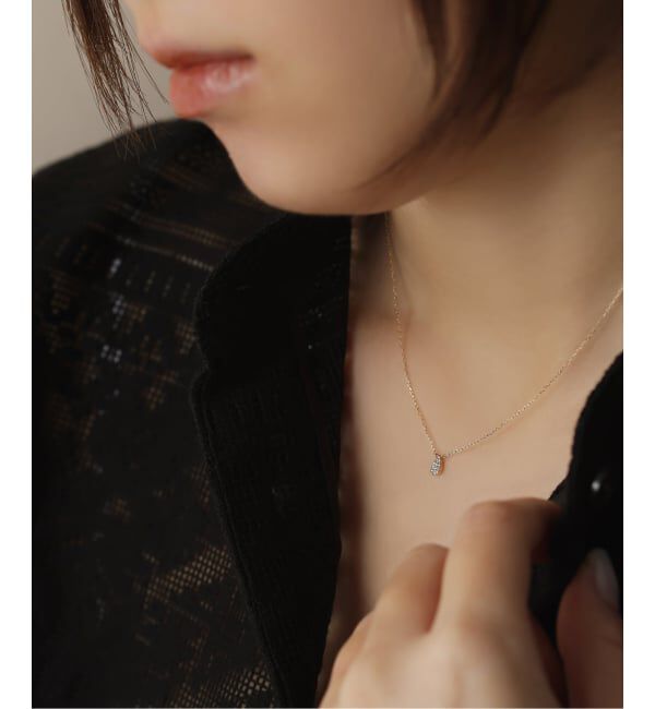 Lilas by Spick&Span「プチダイヤペアシェイプネックレス K10」|ネックレス|