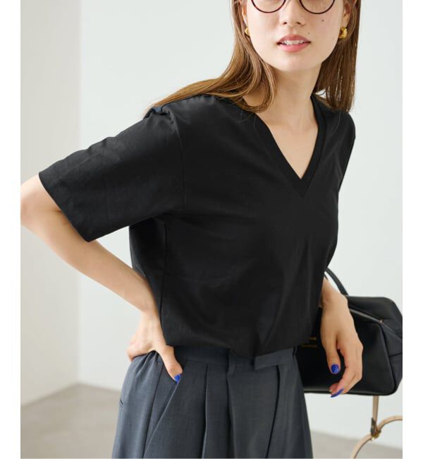 FRAMeWORK「≪追加≫LOEFF/ロエフ 別注 Vネック TEE」|Tシャツ・カットソー|ブラック