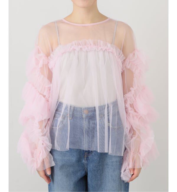  「《追加3》デコラティブチュールトップス」|シャツ・ブラウス|