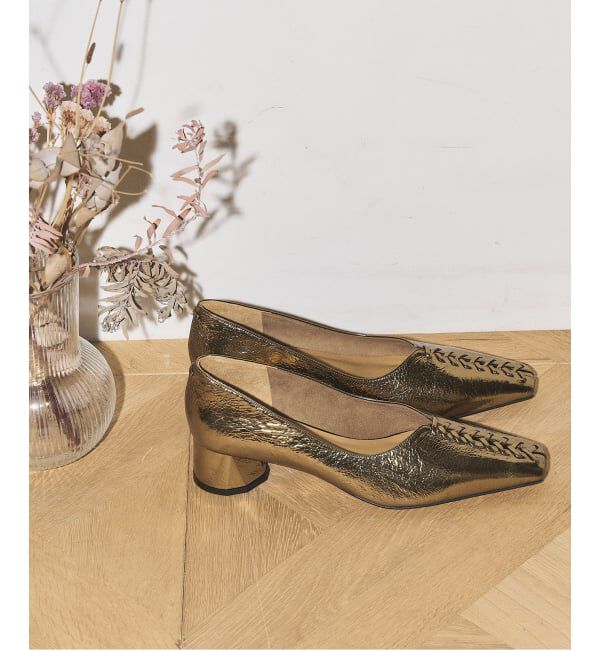 GRISE「《追加》GRISE4cmレザーBRAIDEDパンプス」|パンプス|ゴールド