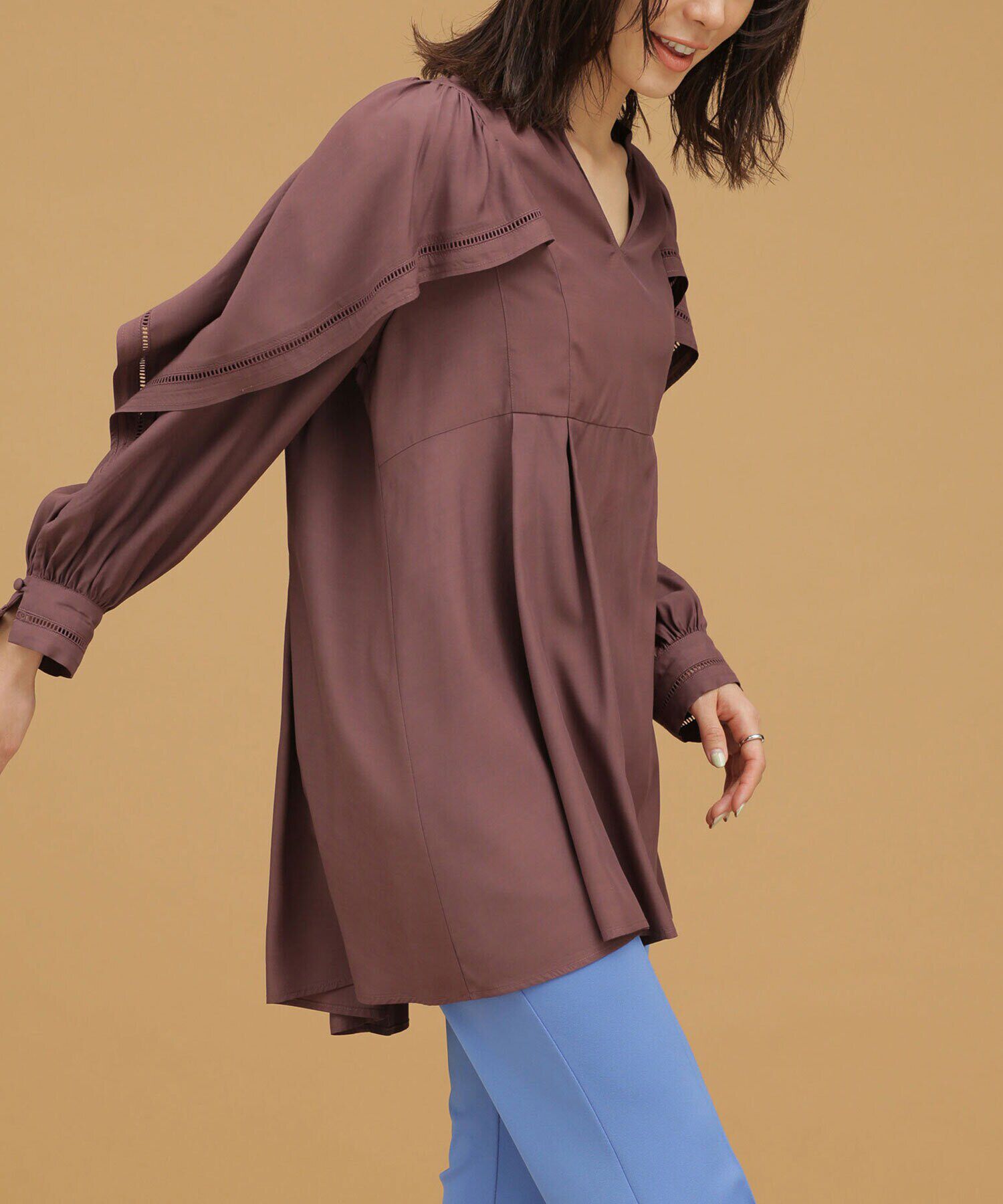 nano･universe「LB.03/ラダーレースタックブラウス 長袖」|シャツ・ブラウス|