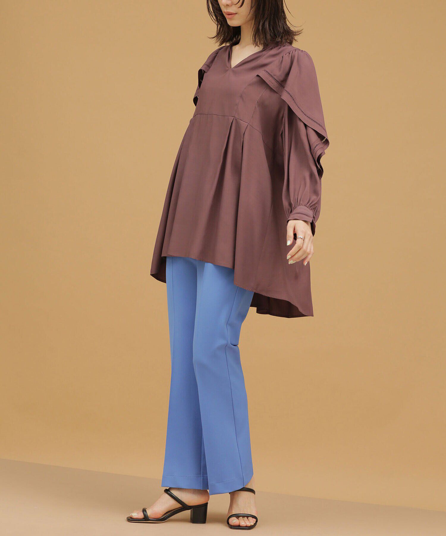 nano･universe「LB.03/ラダーレースタックブラウス 長袖」|シャツ・ブラウス|