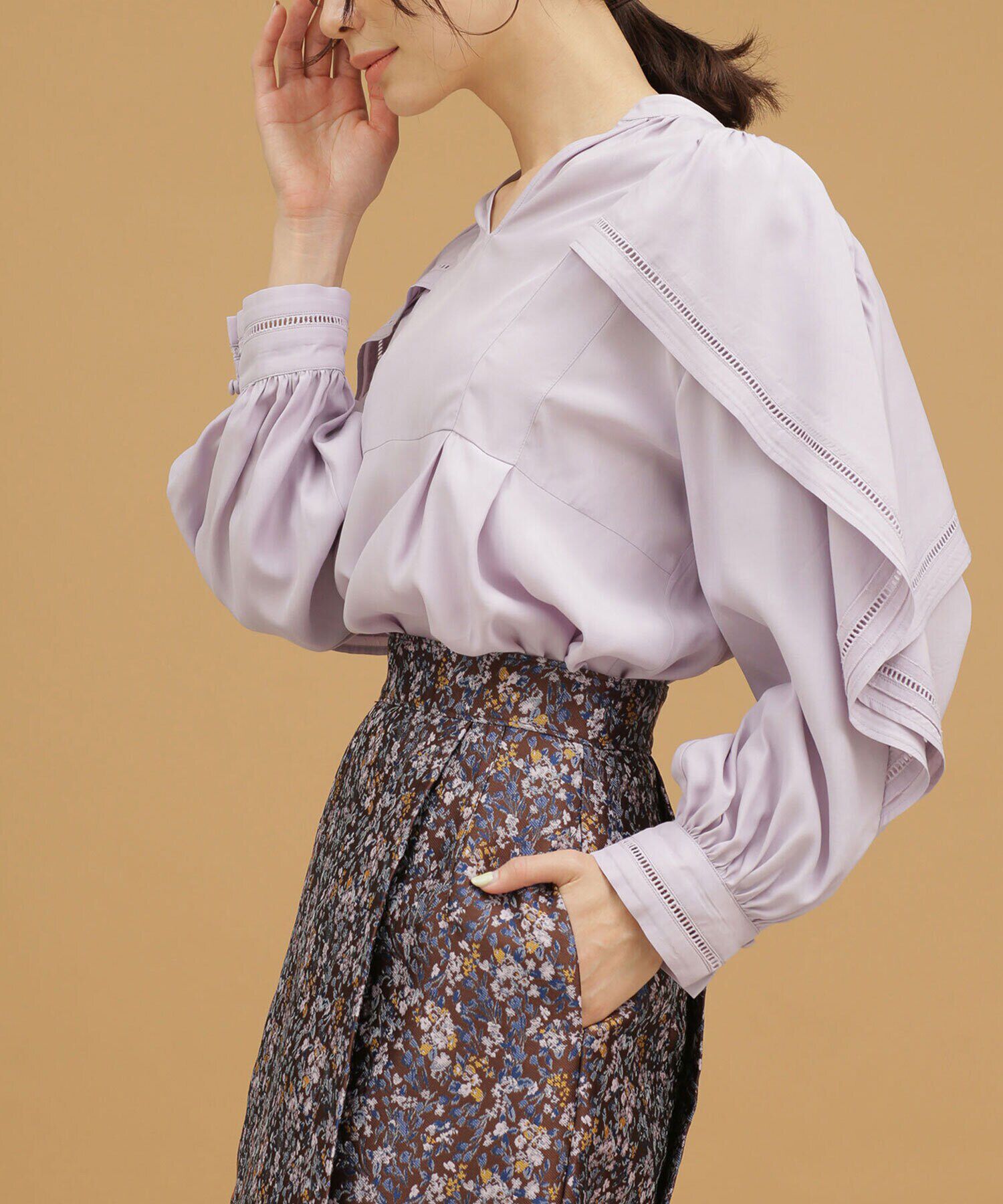 nano･universe「LB.03/ラダーレースタックブラウス 長袖」|シャツ・ブラウス|