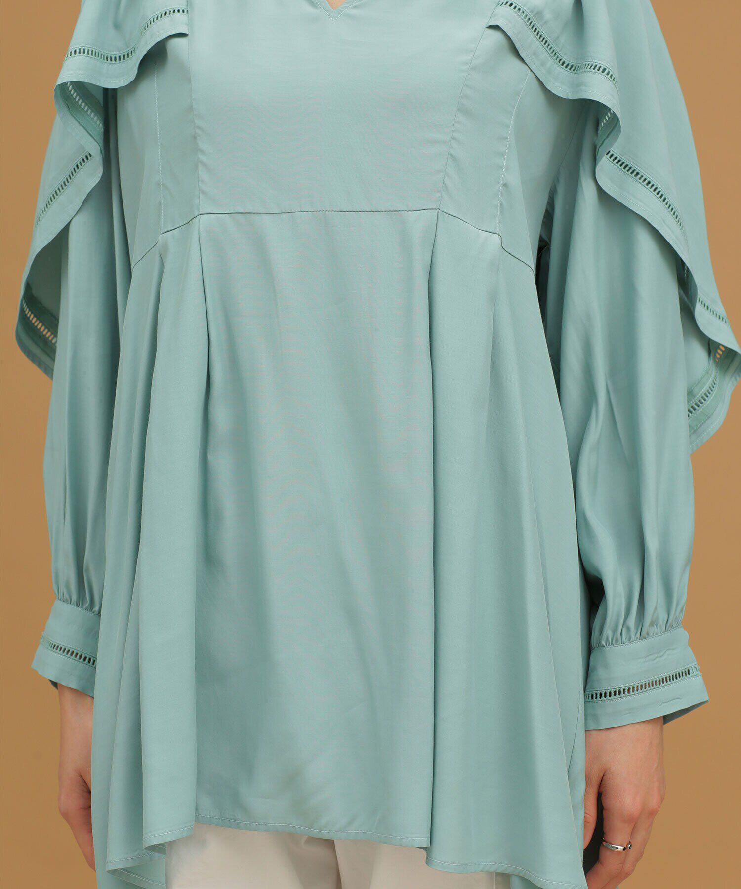 nano･universe「LB.03/ラダーレースタックブラウス 長袖」|シャツ・ブラウス|