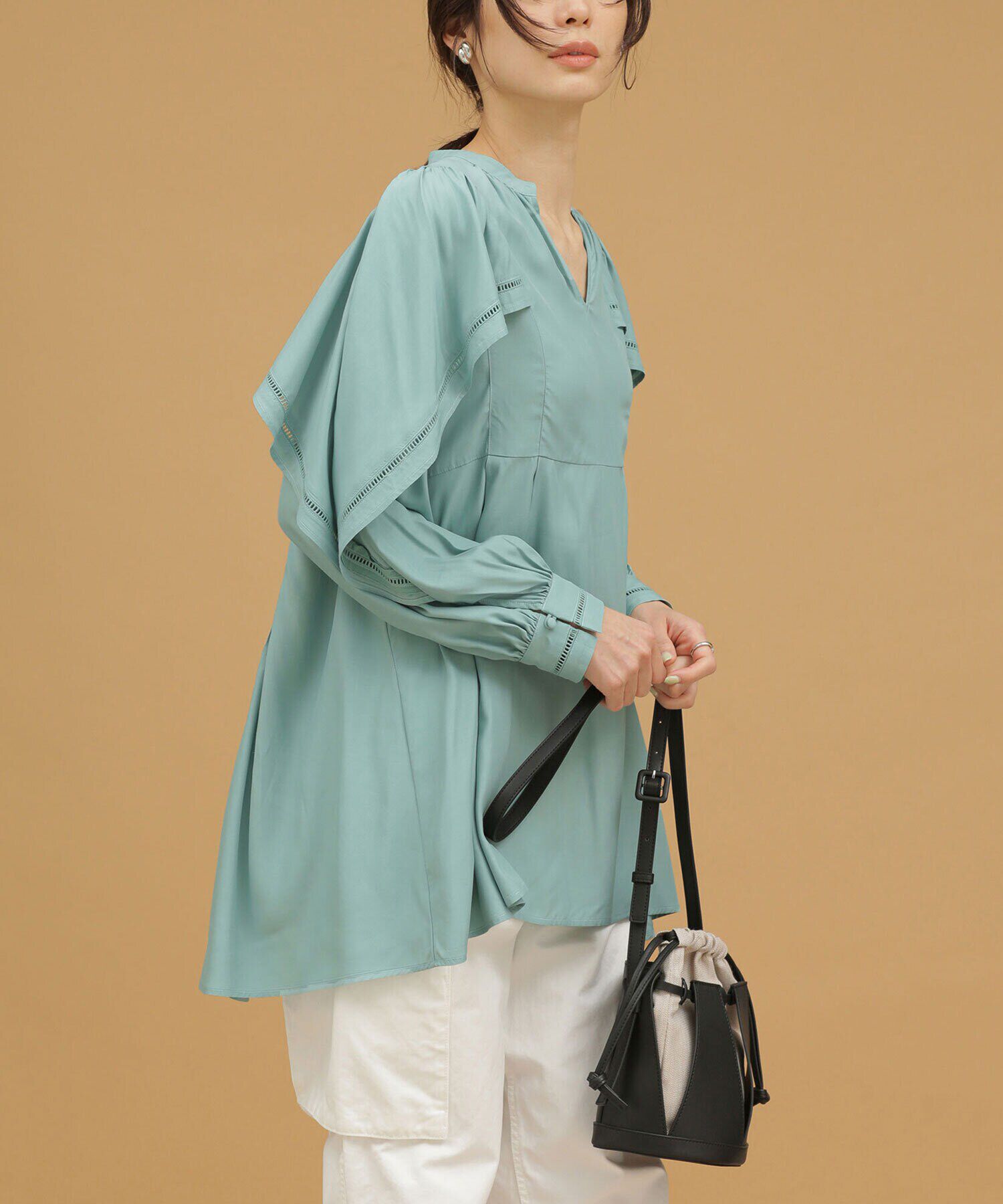 nano･universe「LB.03/ラダーレースタックブラウス 長袖」|シャツ・ブラウス|