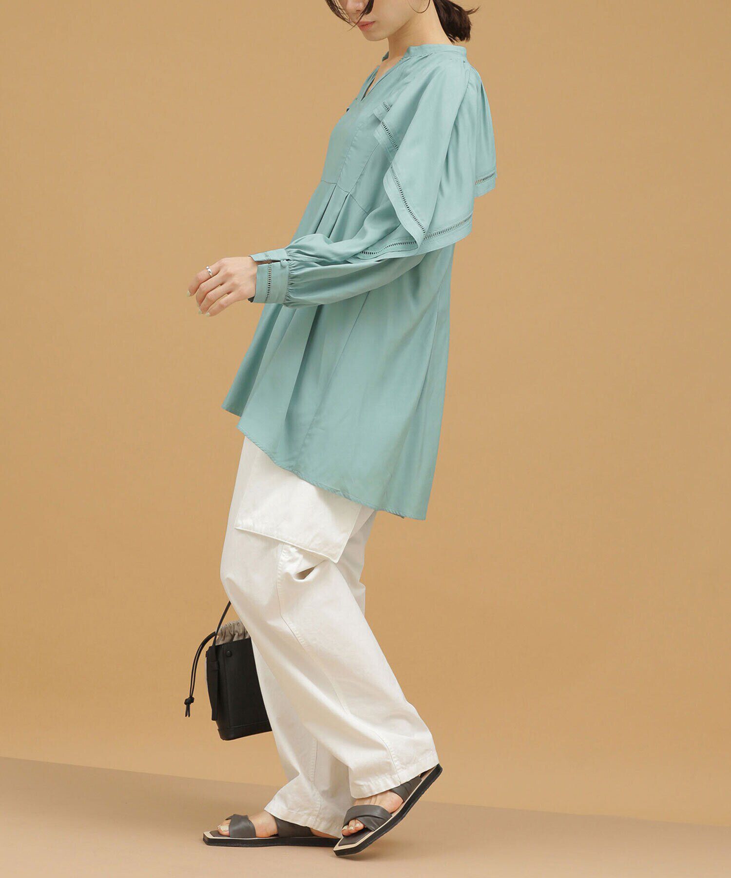 nano･universe「LB.03/ラダーレースタックブラウス 長袖」|シャツ・ブラウス|