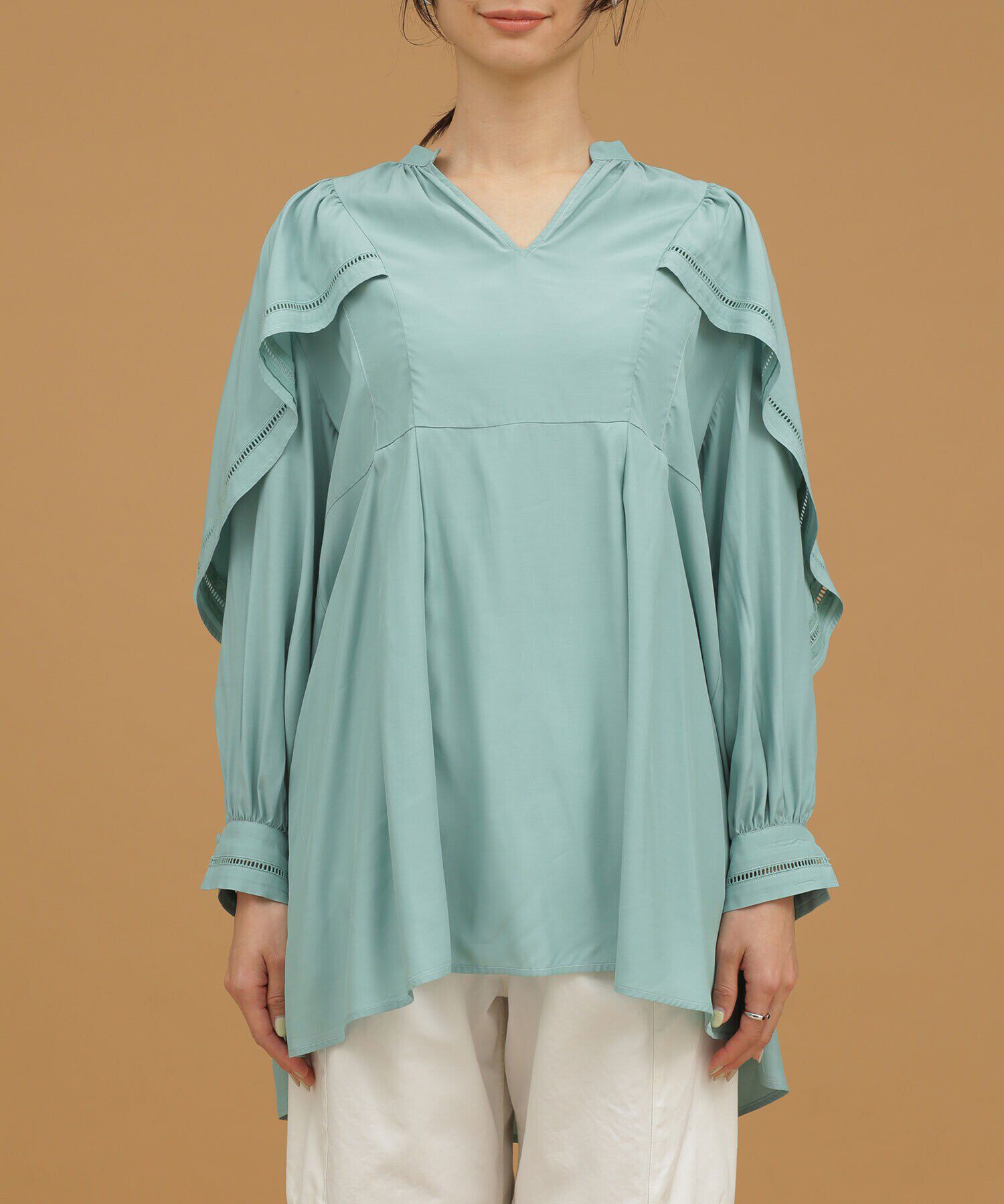 nano･universe「LB.03/ラダーレースタックブラウス 長袖」|シャツ・ブラウス|