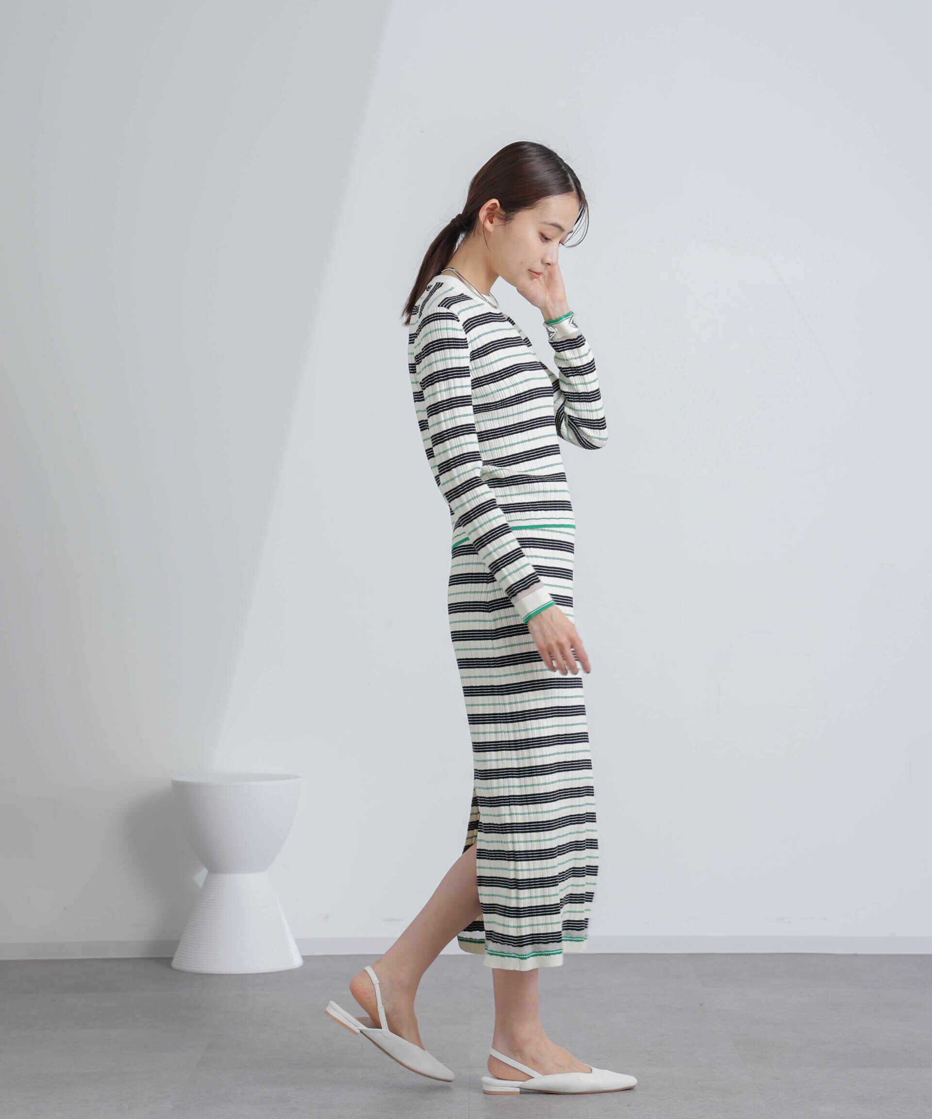 nano･universe「ランダムリブボーダースカート(セットアップ可)」|スカート|