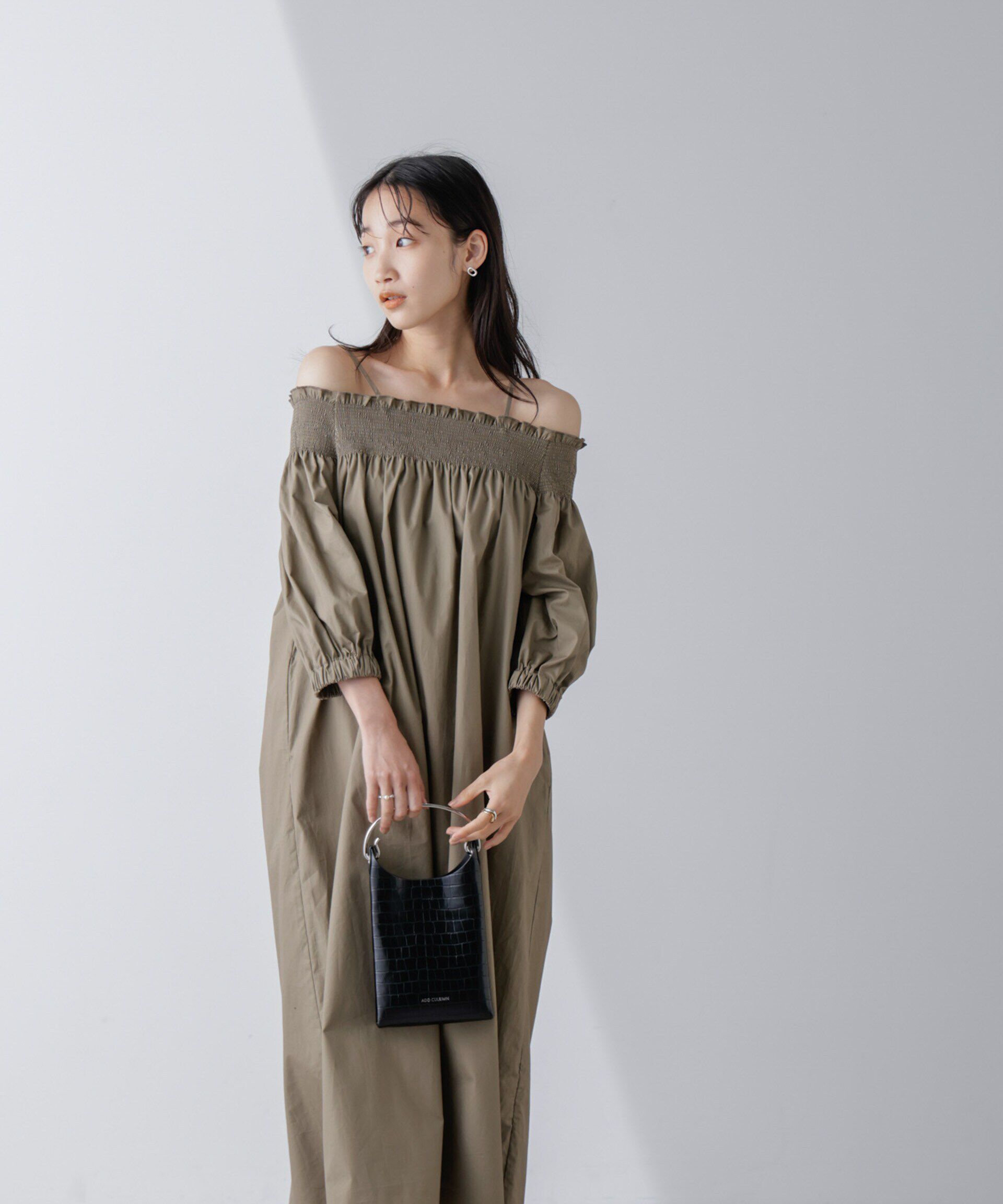 nano･universe「2wayシャーリングオフショルダーワンピース」|ワンピース|