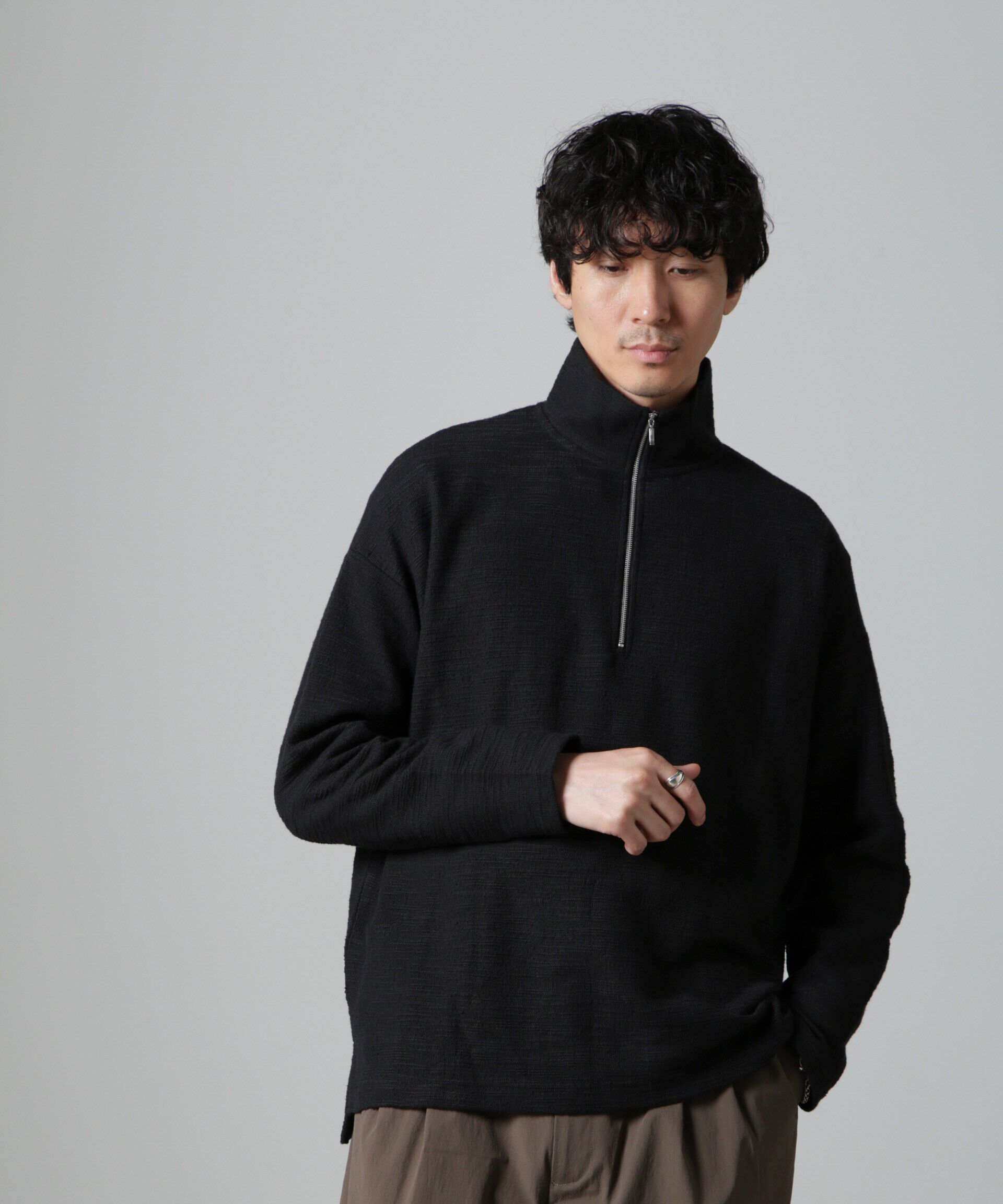 nano･universe「ブークレジャガード ハーフZIP 長袖」|Tシャツ・カットソー|