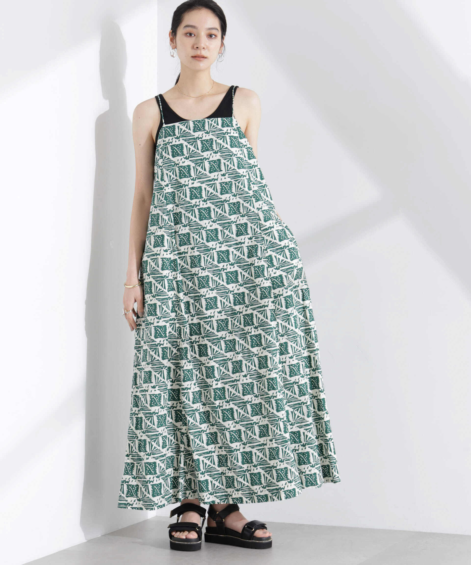 nano･universe「Sara mallika/COTTON POPLIN CAMI DRESS」|ワンピース|