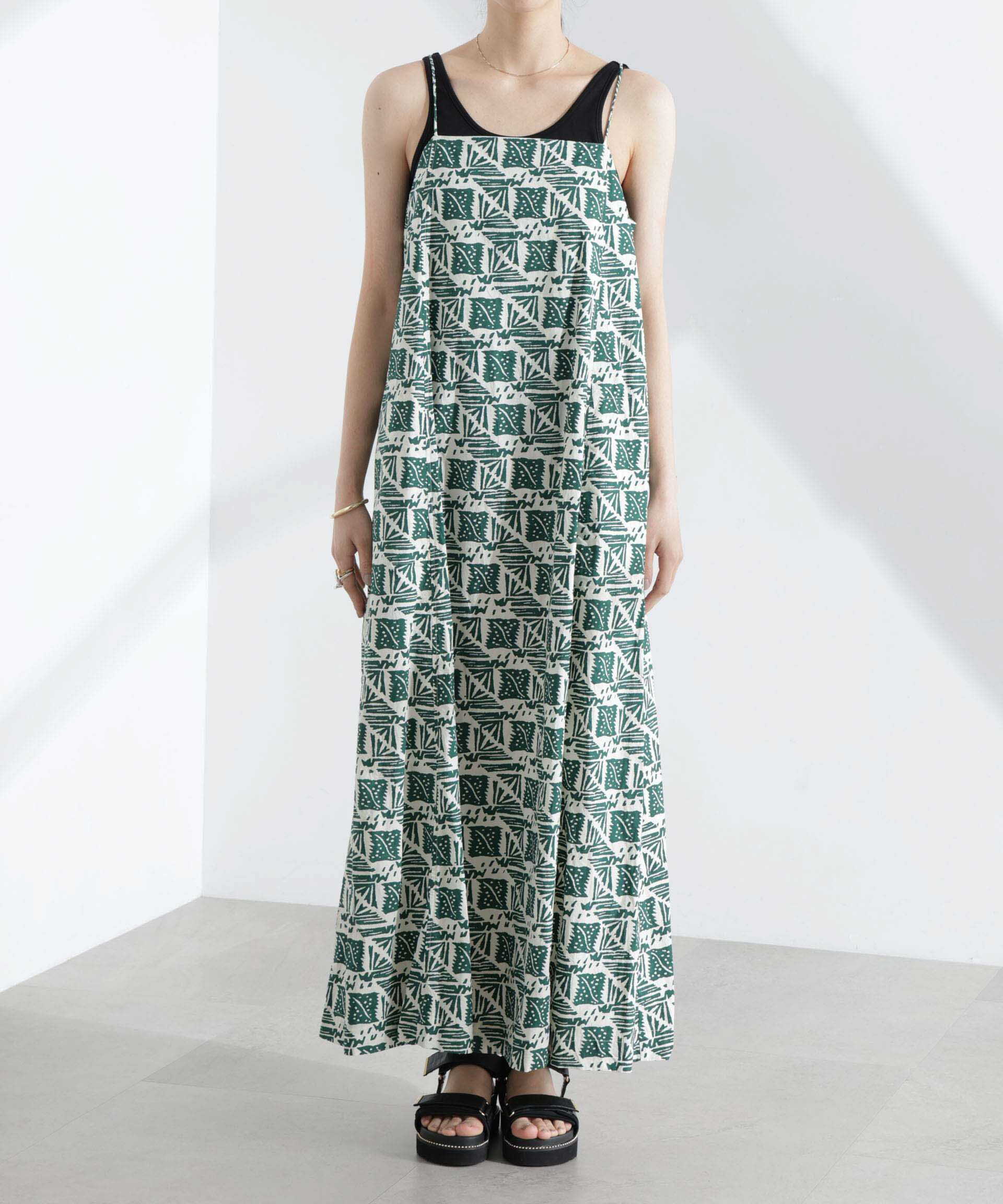 nano･universe「Sara mallika/COTTON POPLIN CAMI DRESS」|ワンピース|