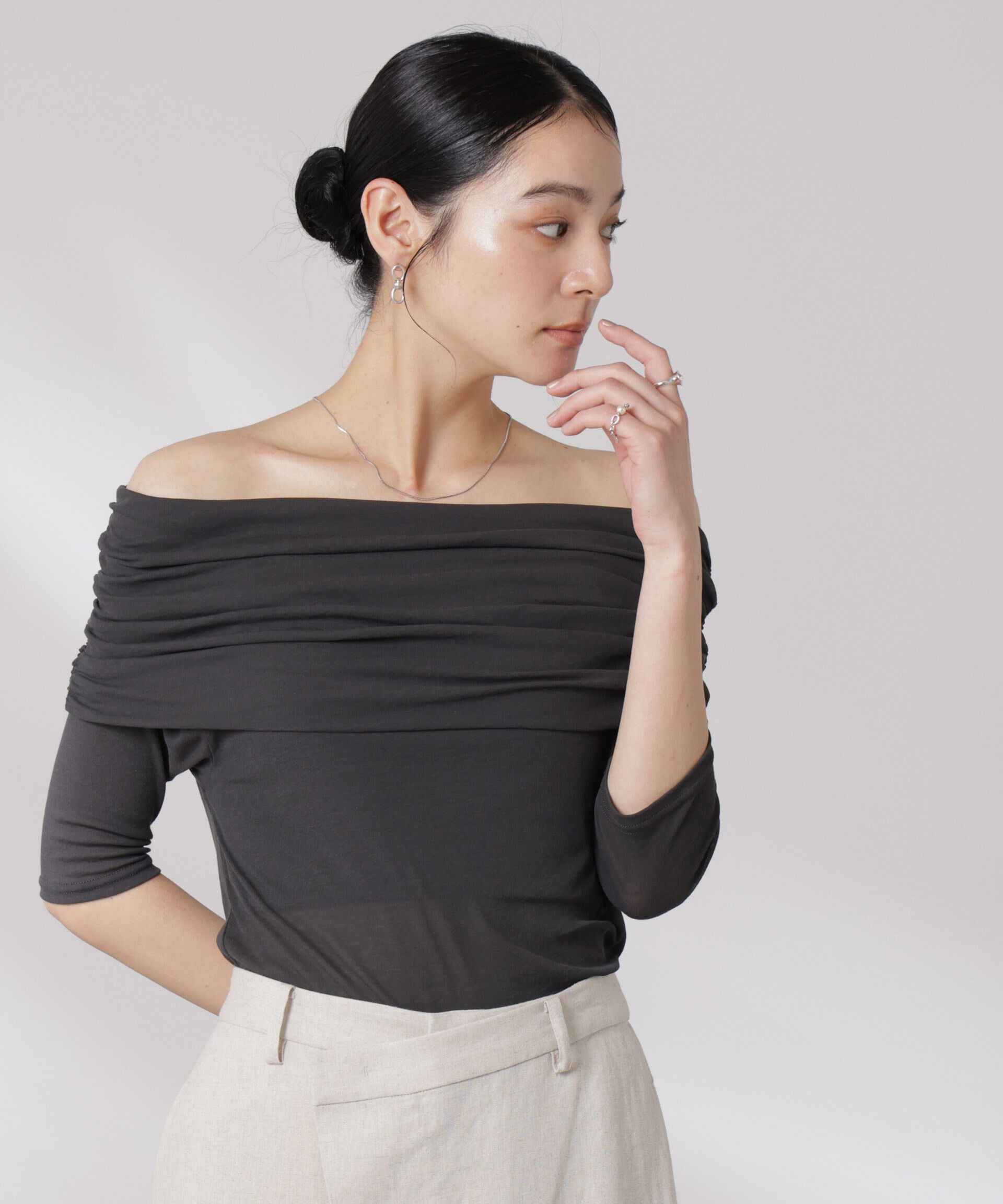 nano･universe「オフショルダーシアートップス」|Tシャツ・カットソー|