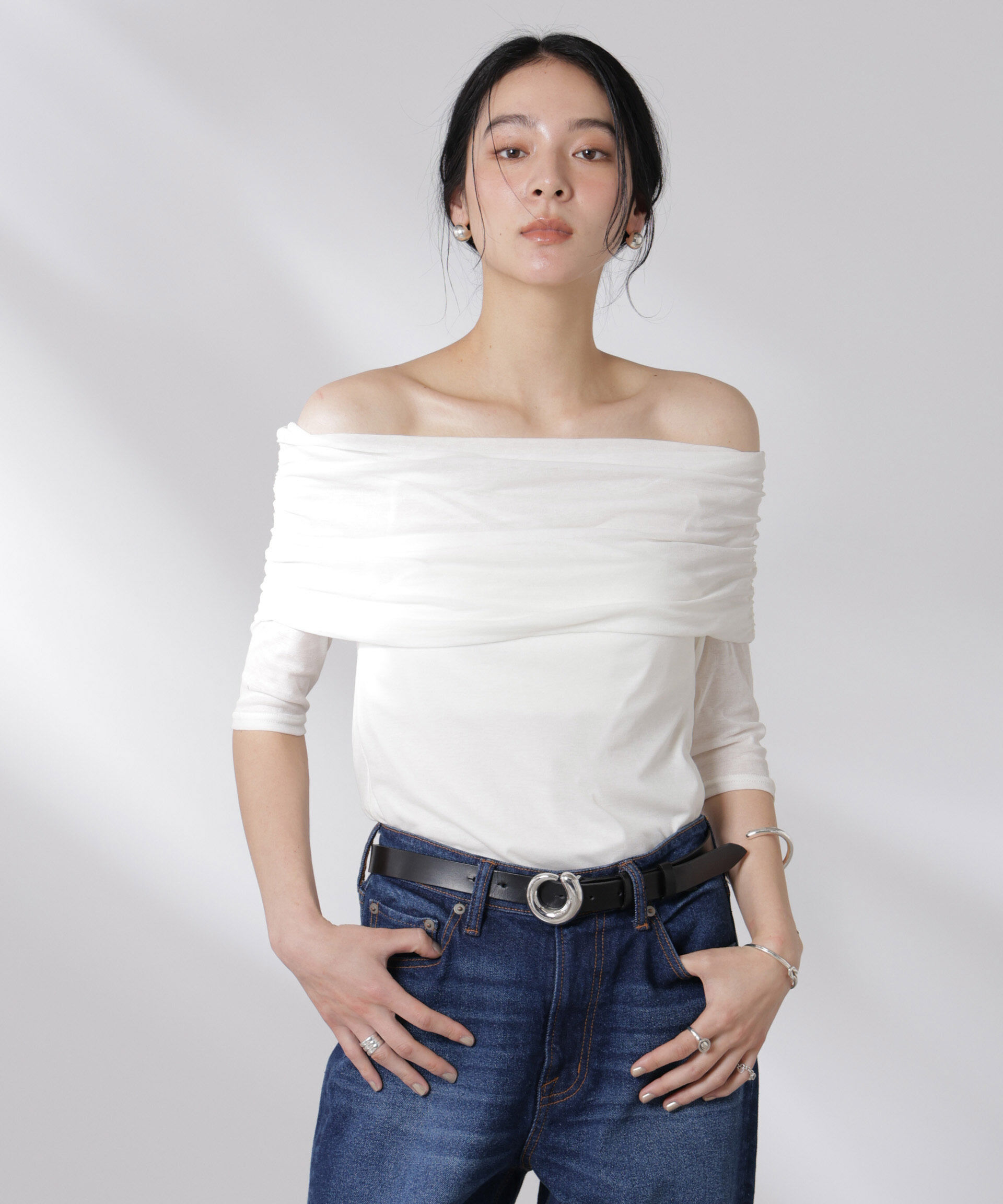 nano･universe「オフショルダーシアートップス」|Tシャツ・カットソー|