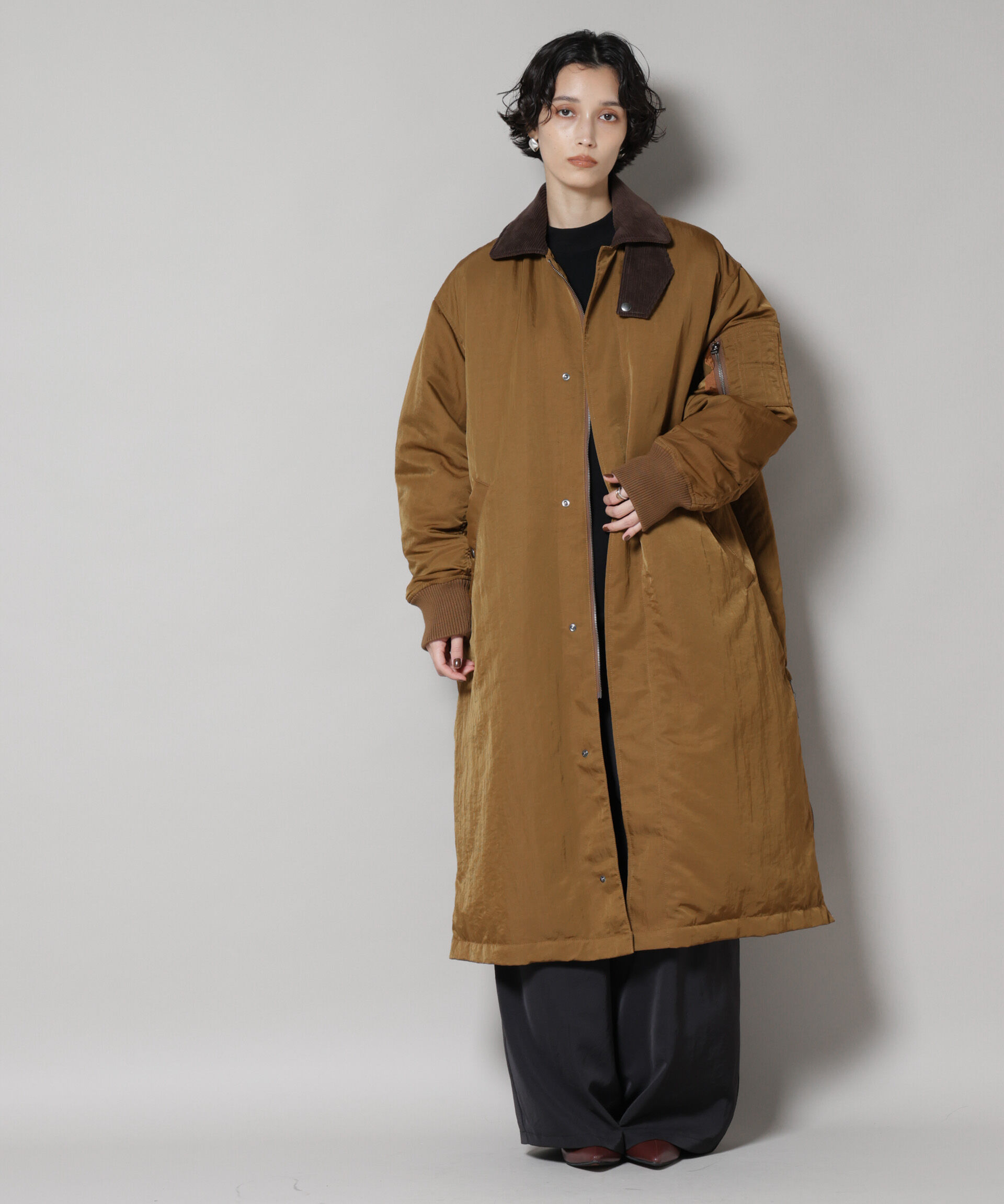 nano･universe「「STEVELOUR」「西川ダウン(R)」ミリタリーロングコート」|ダウン|