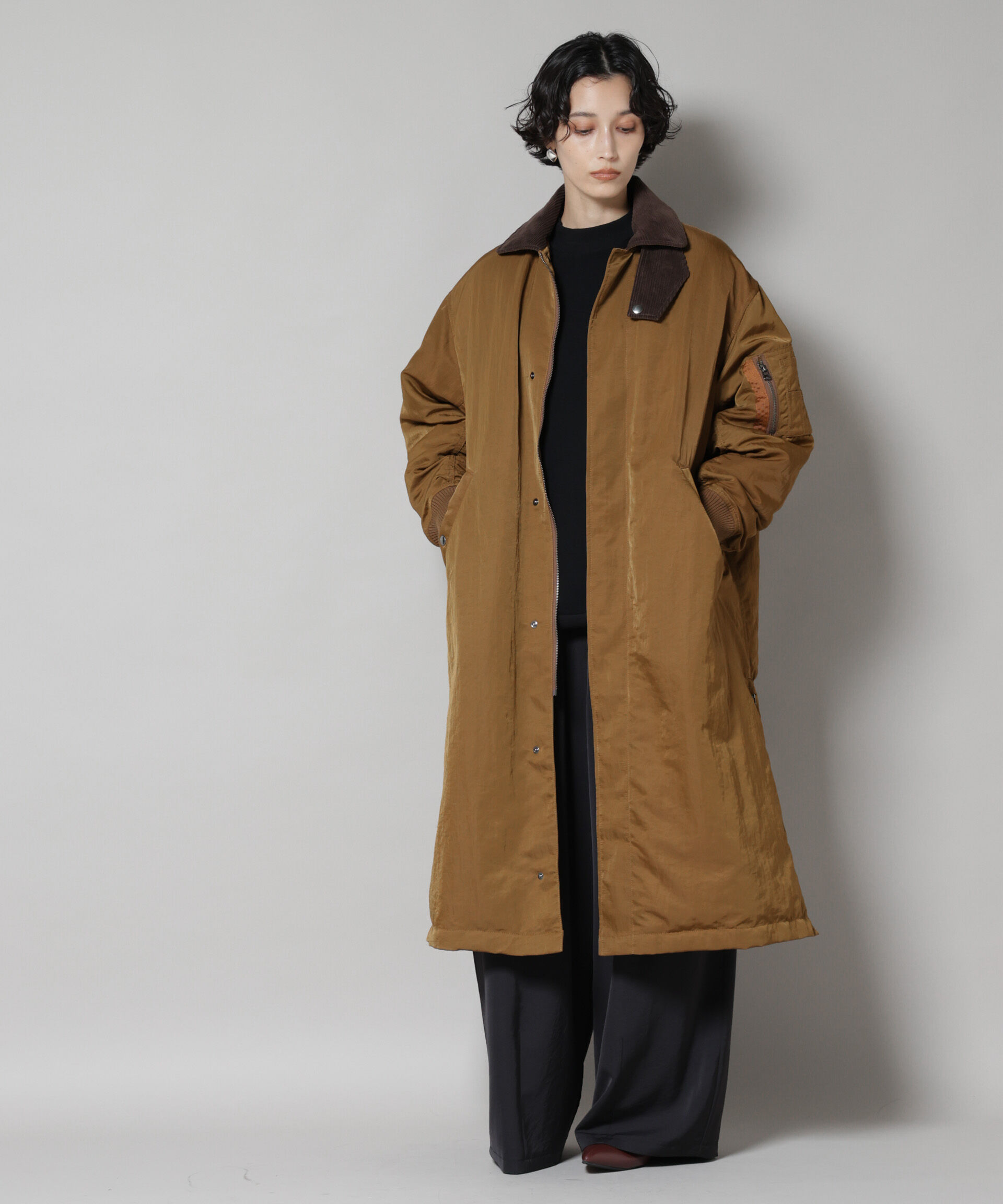 nano･universe「「STEVELOUR」「西川ダウン(R)」ミリタリーロングコート」|ダウン|