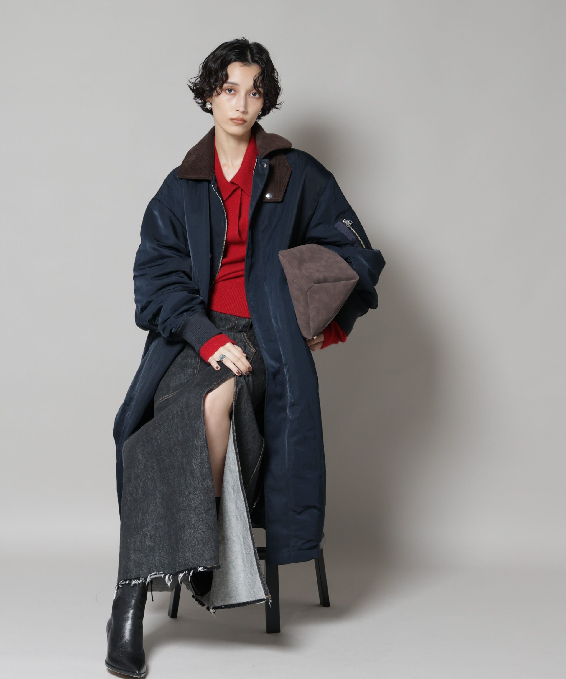 nano･universe「「STEVELOUR」「西川ダウン(R)」ミリタリーロングコート」|ダウン|