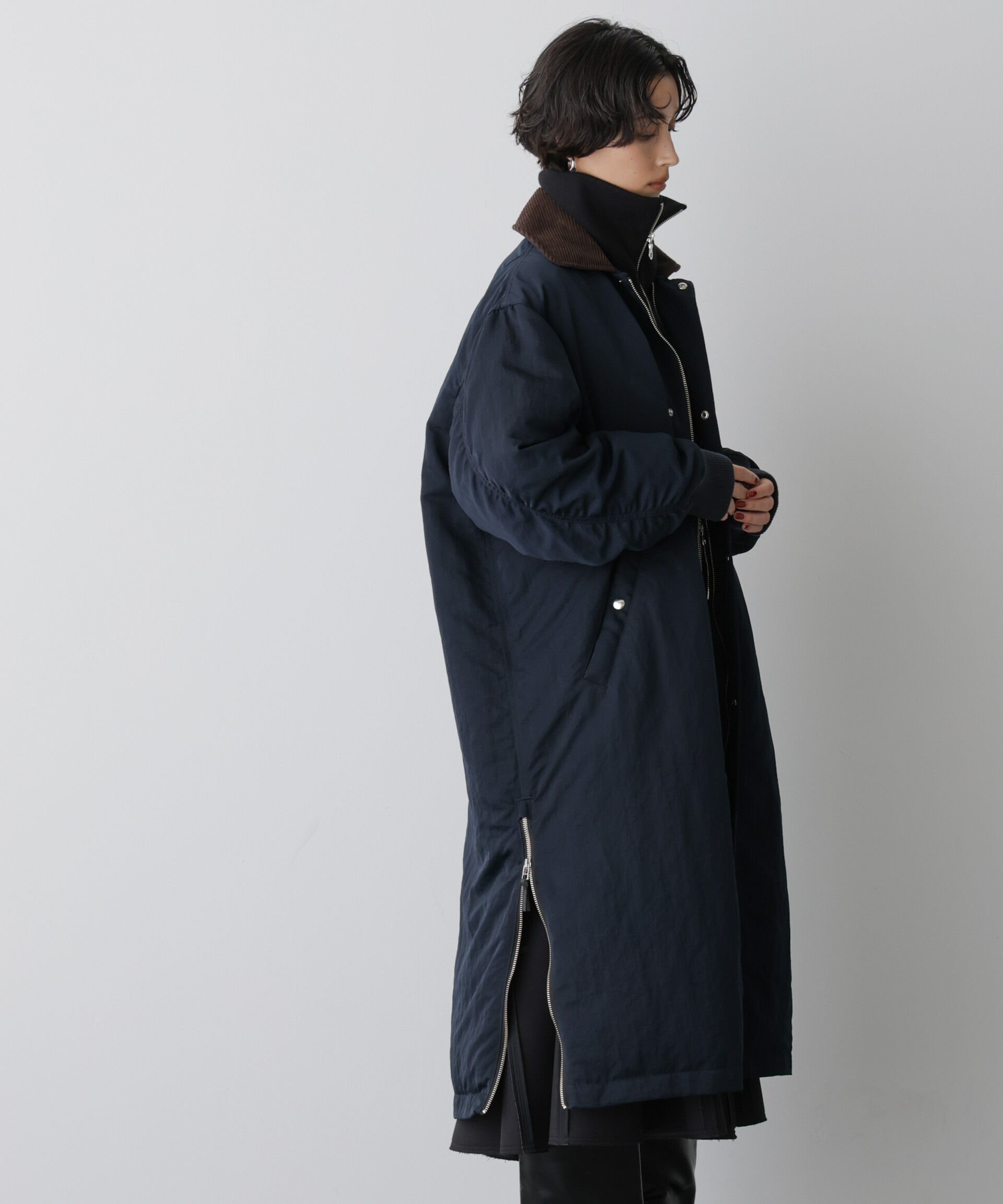 nano･universe「「STEVELOUR」「西川ダウン(R)」ミリタリーロングコート」|ダウン|