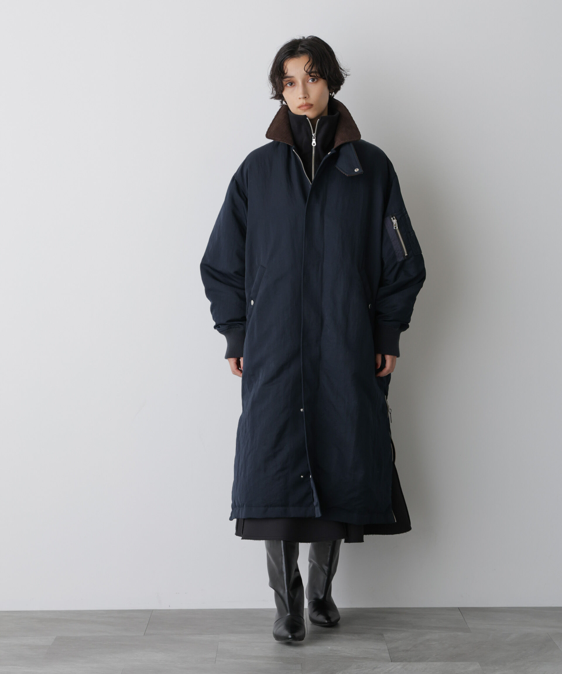 nano･universe「「STEVELOUR」「西川ダウン(R)」ミリタリーロングコート」|ダウン|