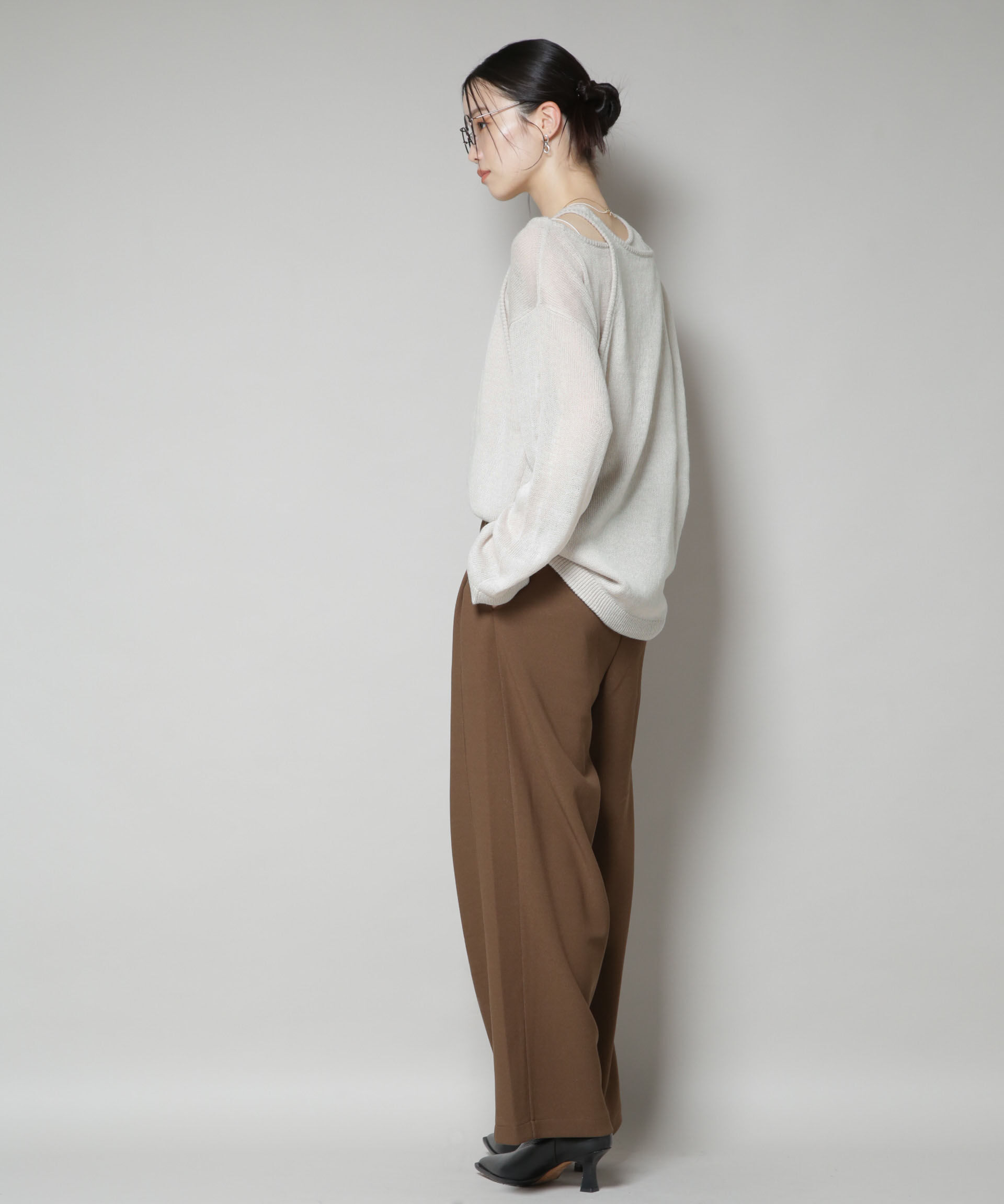 nano･universe「アメスリレイヤードデザインニット」|ニット・セーター|