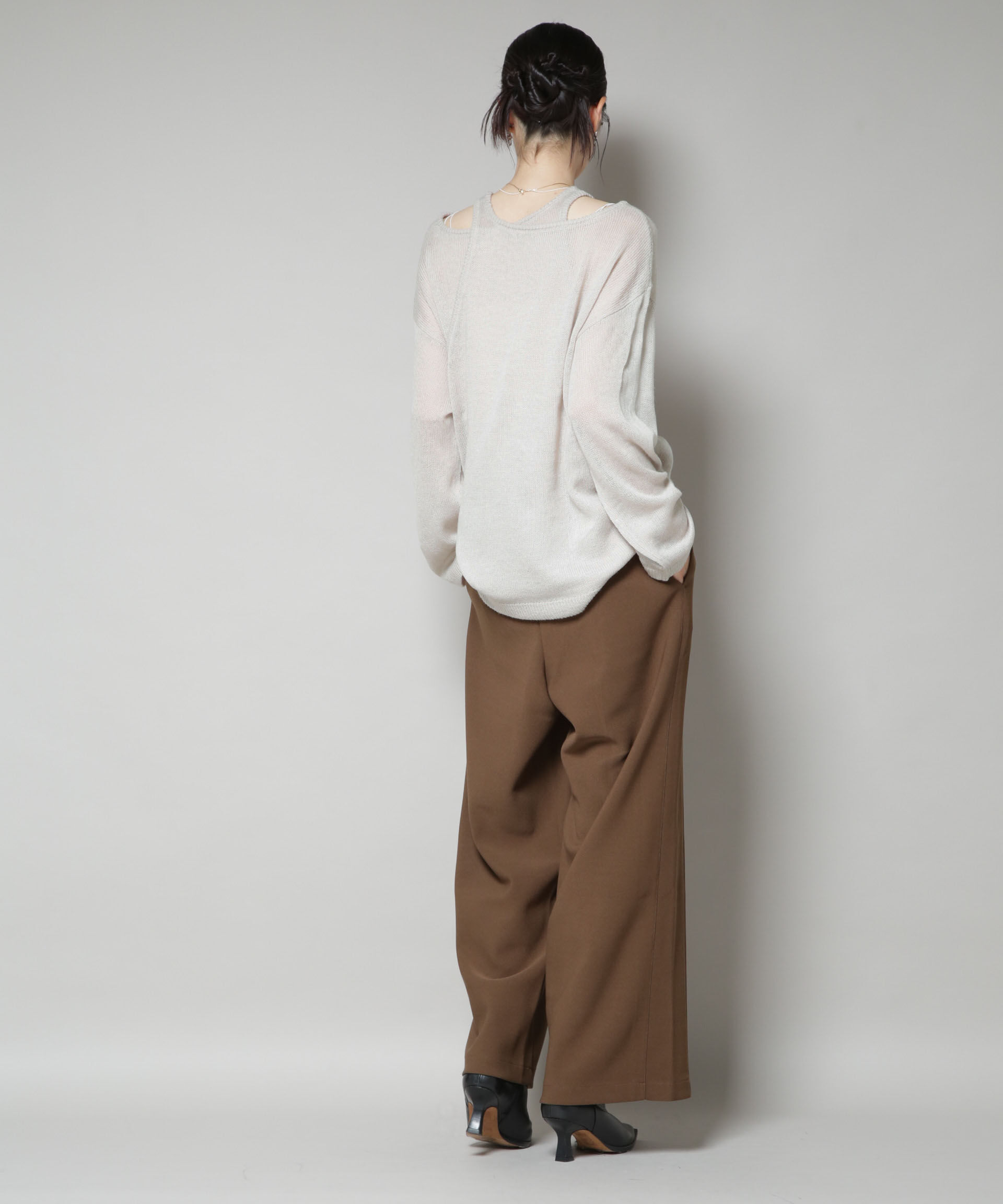 nano･universe「アメスリレイヤードデザインニット」|ニット・セーター|