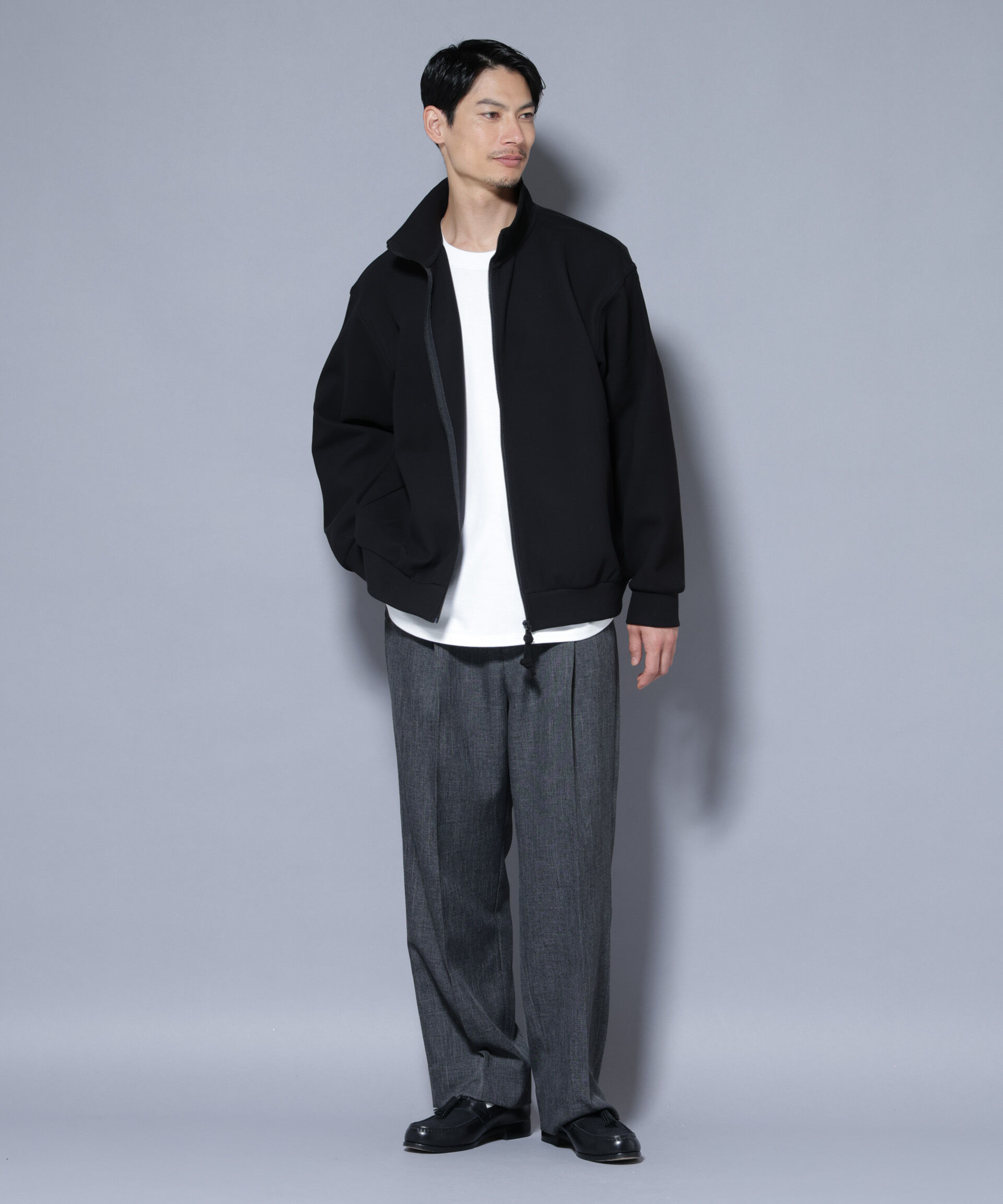 nano･universe「スーパーストレッチブラッシュドポンチブルゾン」|Tシャツ・カットソー|