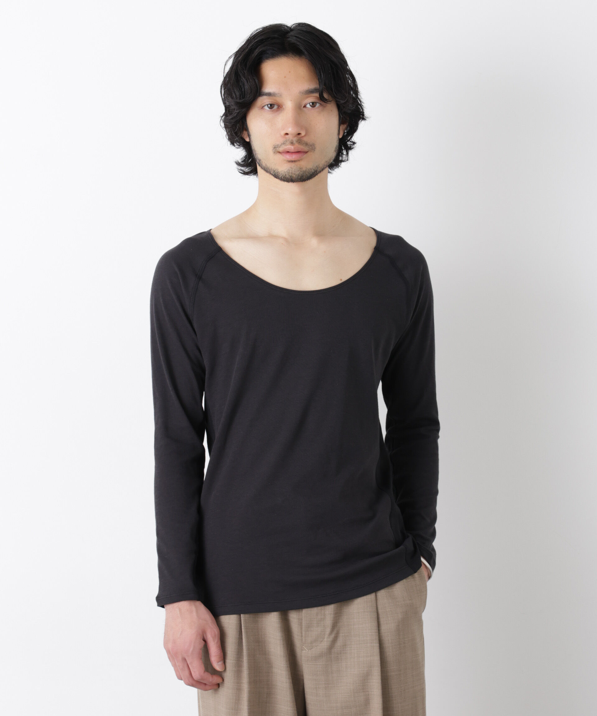 nano･universe「Anti Soaked(R)Plus インナーTシャツ 長袖」|Tシャツ・カットソー|ブラック