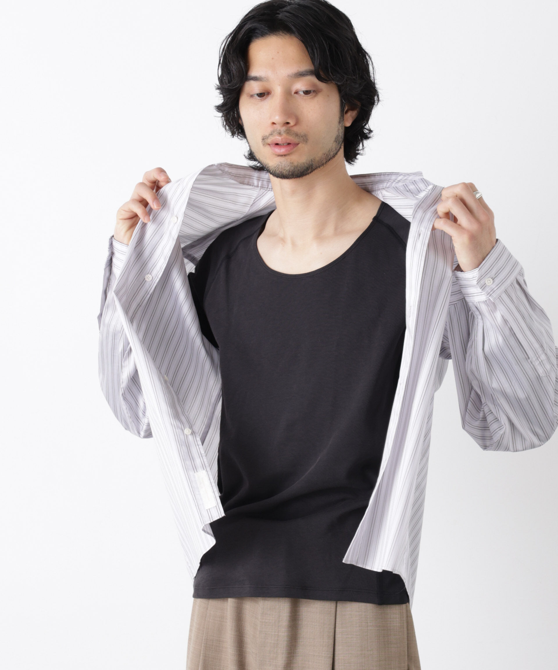 nano･universe「Anti Soaked(R)Plus インナーTシャツ 長袖」|Tシャツ・カットソー|