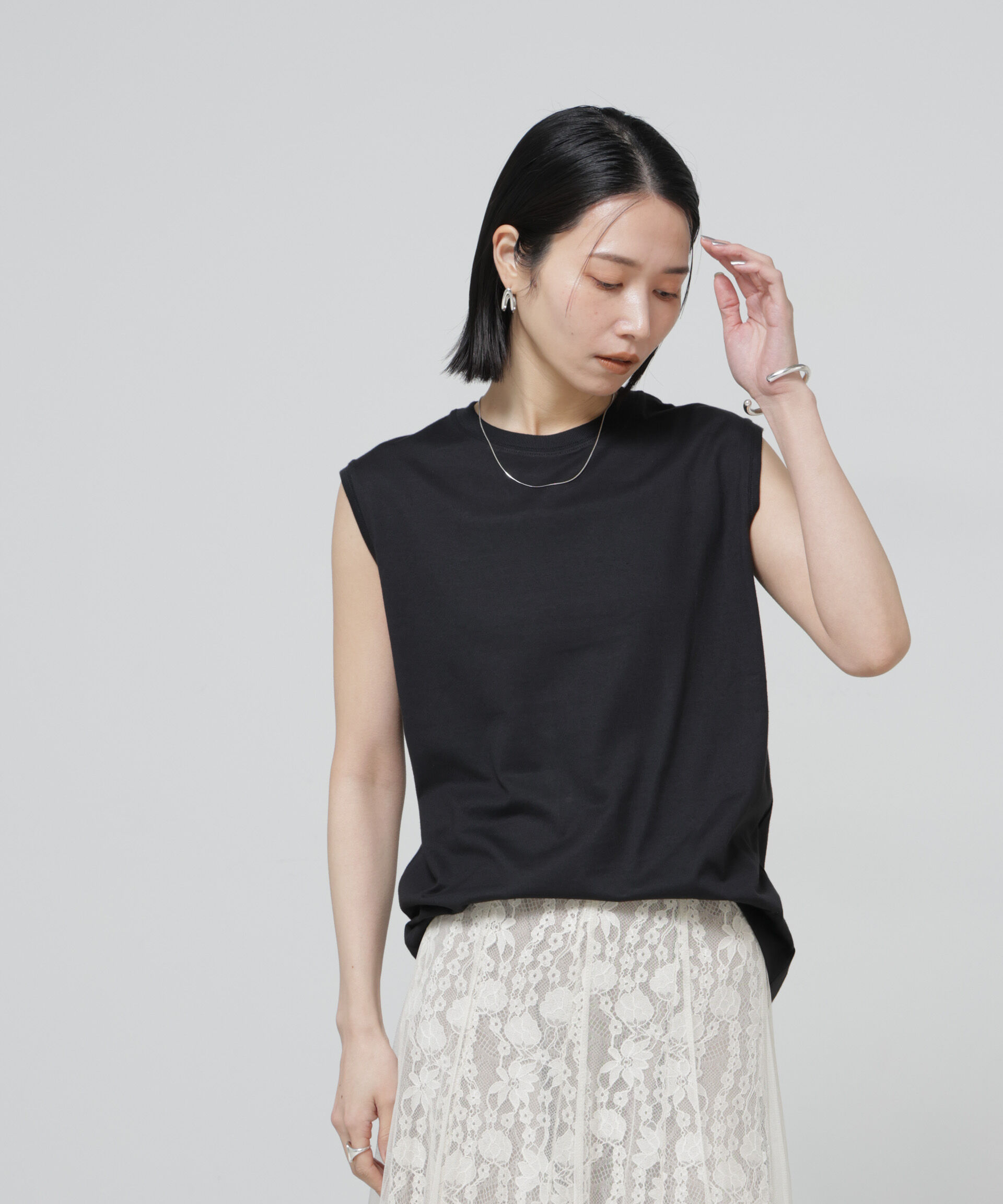 nano･universe「Anti Soaked(R) 汗染み防止ノースリーブTシャツ」|Tシャツ・カットソー|