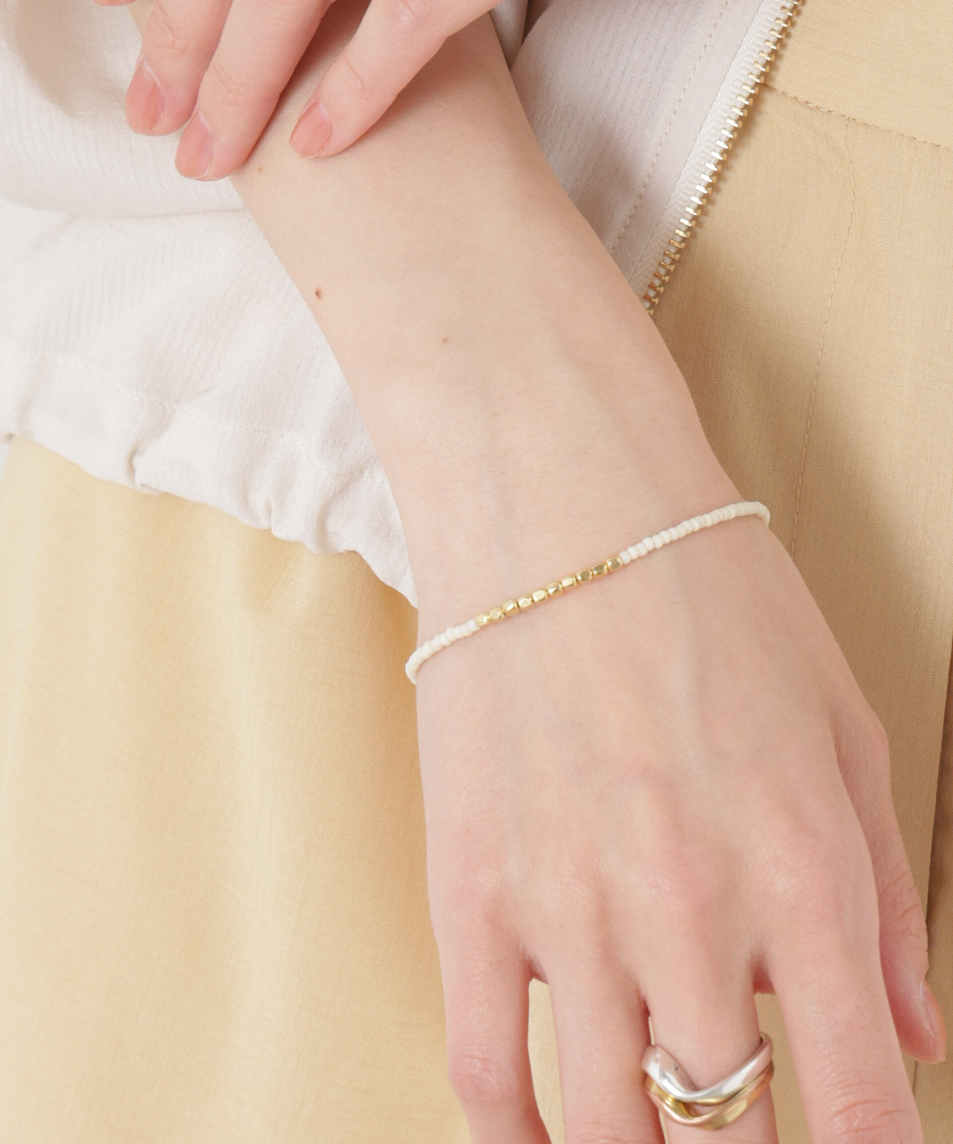 nano･universe「メタルビーズブレスレット」|ブレスレット・バングル|アイボリー7