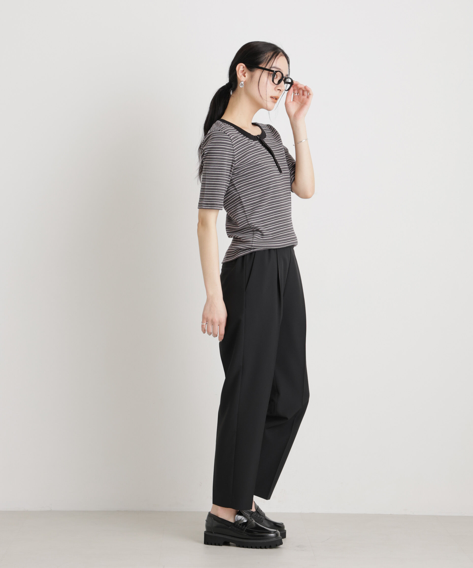 nano･universe「ライトファンクションイージーテーパードパンツ」|チノ|