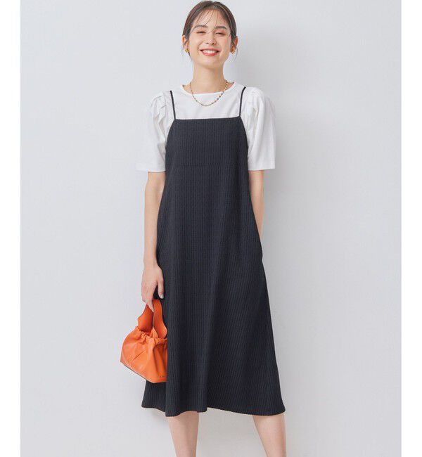 組曲「ステッチストライプドビー キャミワンピース」|ワンピース|ブラック系