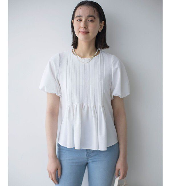 組曲「ドライタッチペプラム ブラウス」|シャツ・ブラウス|アイボリー系