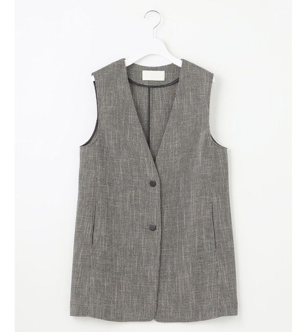 自由区「【洗える】ライトカラミミドル丈 ジレ」|ベスト・ジレ|モノトーン