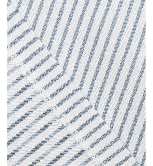 自由区「【接触冷感・UVカット・洗える】ストライプコットンハイゲージフォルムスリーブ カットソー」|Tシャツ・カットソー|