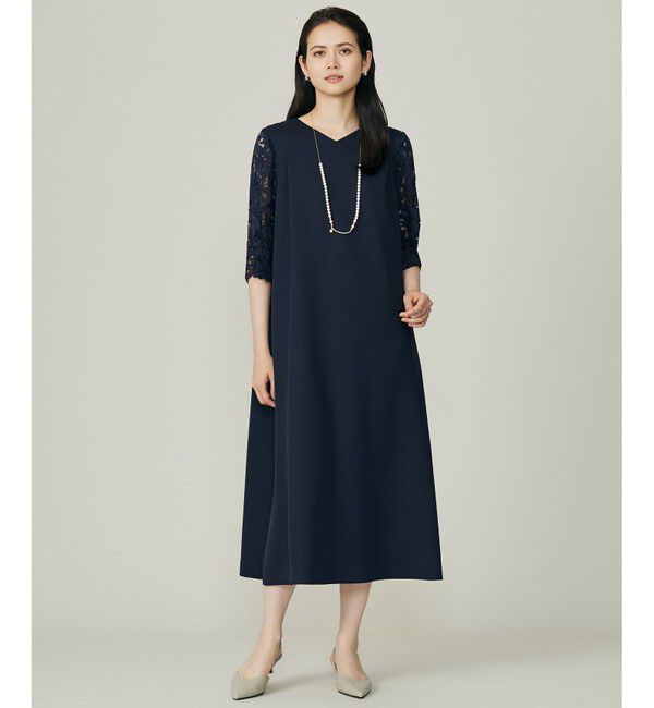 自由区「フラワーレースダブルクロス ワンピース」|ワンピース|