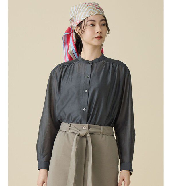 自由区「エアリーローンプレーン ブラウス」|シャツ・ブラウス|スレート