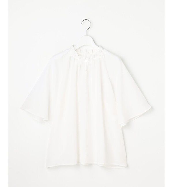 自由区「【ご好評素材・新型追加】リヨセルポプリンフリル ブラウス」|シャツ・ブラウス|