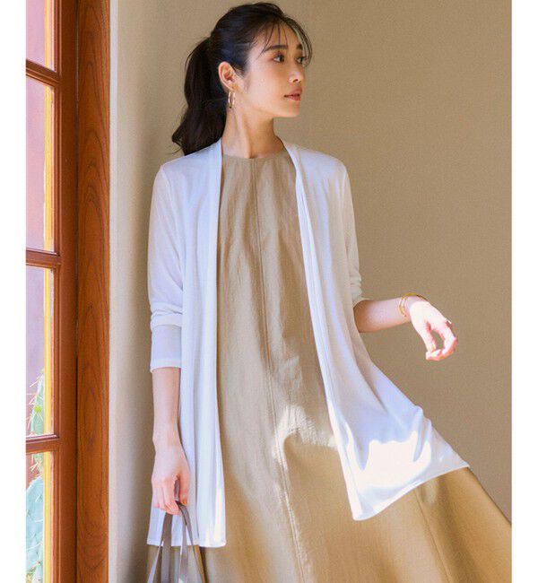 23区「【UVケア/接触冷感】マルチ機能 シアー ロング カーディガン」|カーディガン|ホワイト系