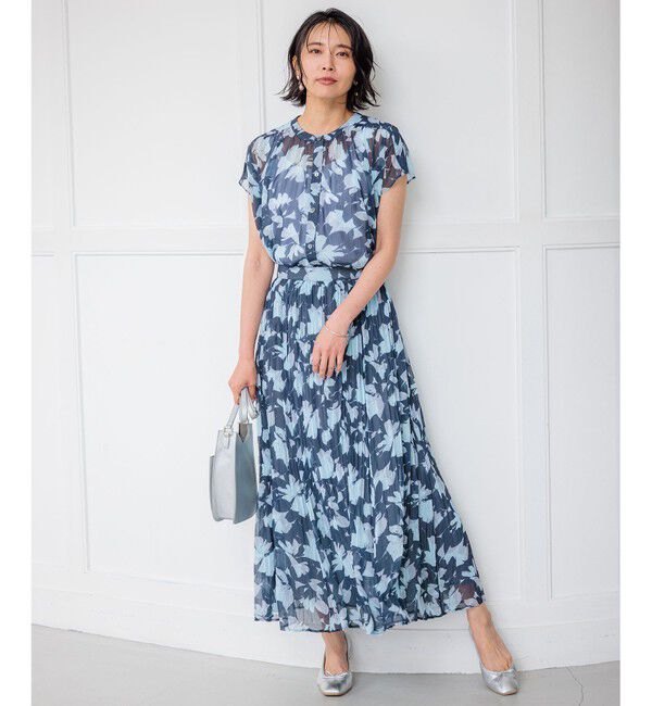 23区「【洗える】Ratti シャドーフラワー プリント ブラウス」|シャツ・ブラウス|