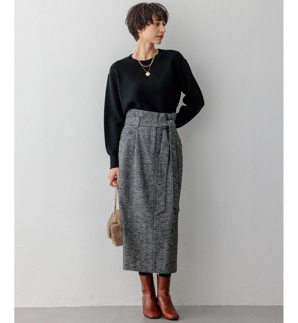 23区「【洗える】ウールカシミヤ クルーネック ニット」|ニット・セーター|