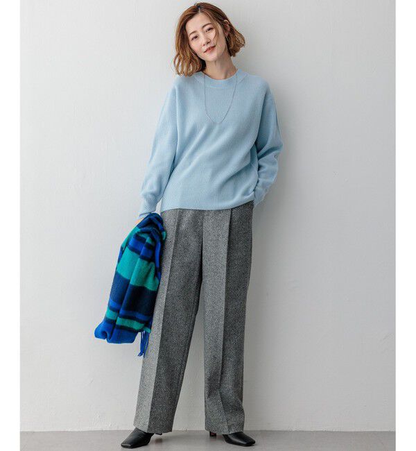 23区「【洗える】ウールカシミヤ クルーネック ニット」|ニット・セーター|