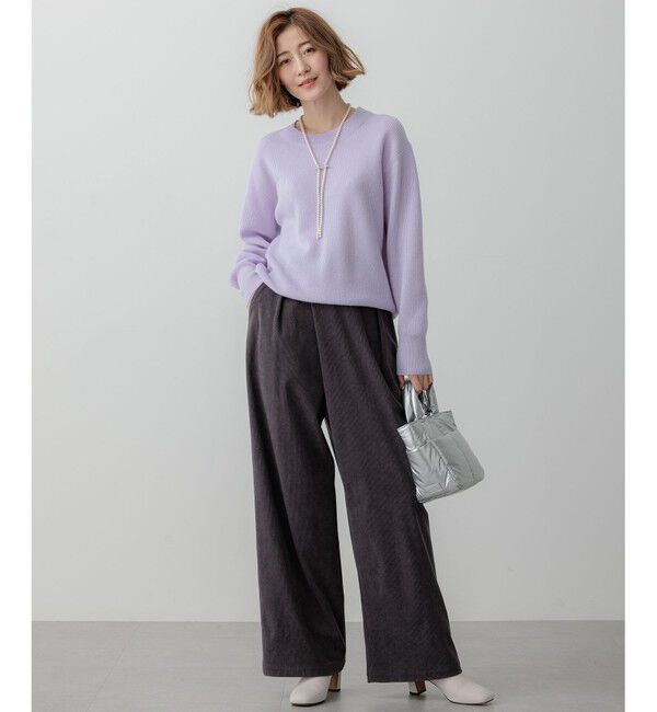 23区「【洗える】ウールカシミヤ クルーネック ニット」|ニット・セーター|