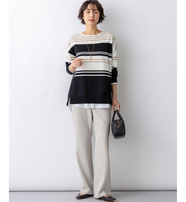 23区「コットンポリエステルストレッチ オーバーサイズ ニット」|ニット・セーター|