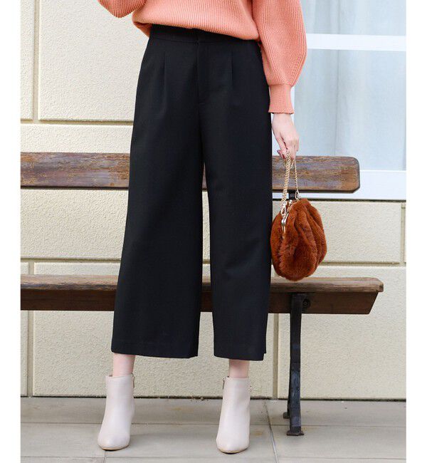 any SiS「【シリーズ累計7万本突破！】サーモ2WAYストレッチ ワンタック ワイドパンツ」|その他|ブラック