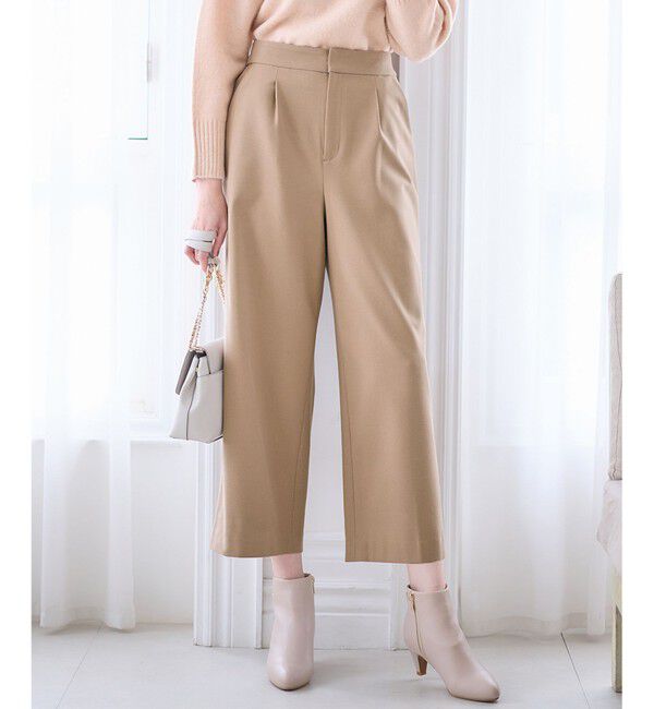 any SiS「【シリーズ累計7万本突破！】サーモ2WAYストレッチ ワンタック ワイドパンツ」|その他|キャメル